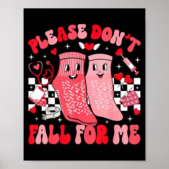 Krankenschwester Valentinstag Nicht Rutschende Soc Poster (Vorne)