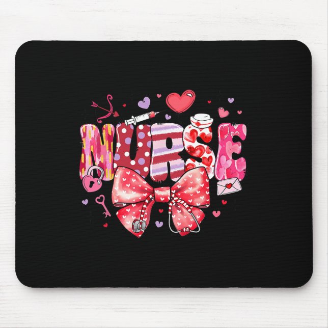 Krankenschwester Valentinstag Valentine Er Icu Nic Mousepad (Vorne)