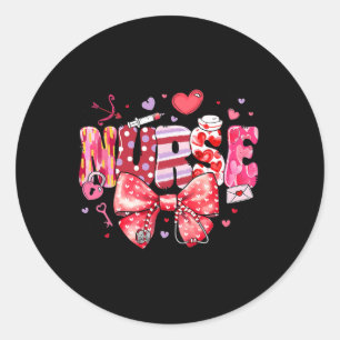 Krankenschwester Valentinstag Valentine Er Icu Nic Runder Aufkleber