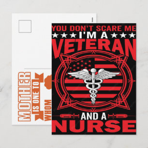 Krankenschwester Veteran 4. Juli USA Design Feiertagspostkarte