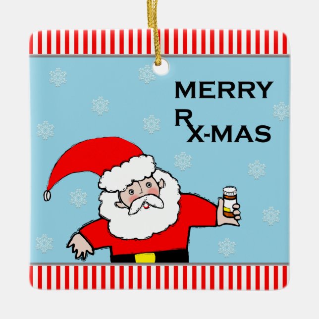 Krankenschwester-Weihnachten Keramikornament (Vorderseite)