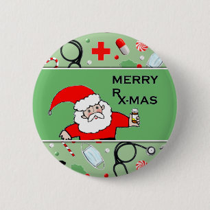 Krankenschwester Weihnachts-Flair Button