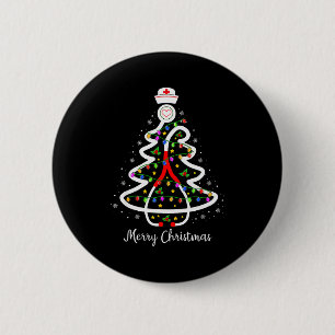 Krankenschwester Weihnachtsbaum Shirt Stethoskop P Button