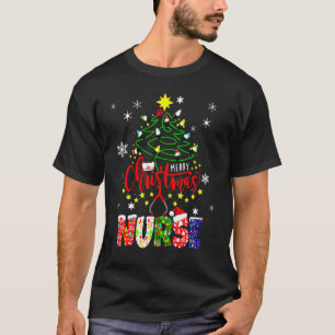 Krankenschwester Weihnachtsbaum Stethoskop Rn Lpn T-Shirt