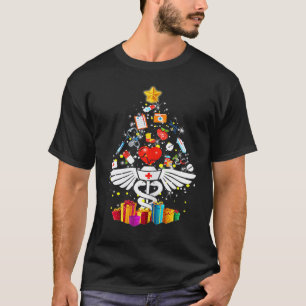 Krankenschwester Weihnachtsbaum Stethoskop RN LPN T-Shirt
