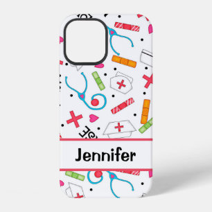 Krankenschwester Whimsy Medizinische Kunst Weiße N iPhone 12 Hülle