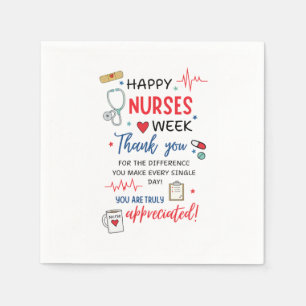 Krankenschwester-Woche Schild Druckbar Anerkennung Serviette