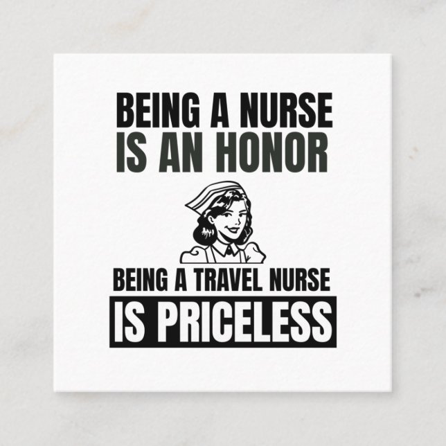 Krankenschwester zu sein ist eine Ehre, eine Krank Quadratische Visitenkarte (Vorderseite)
