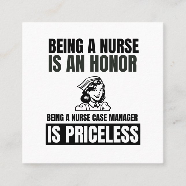 Krankenschwester zu sein ist eine Ehre, Krankensch Quadratische Visitenkarte (Vorderseite)