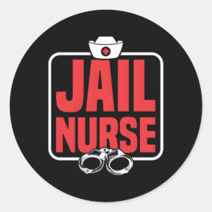 Krankenschwester zur Gefängnisstrafe für die Straf Runder Aufkleber