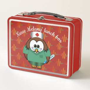 Krankenschwestereule - Metalllunchbox Metall Lunch Box