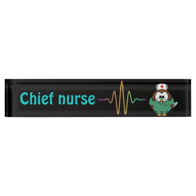 Krankenschwestereule Namensplakette (Vorderseite)