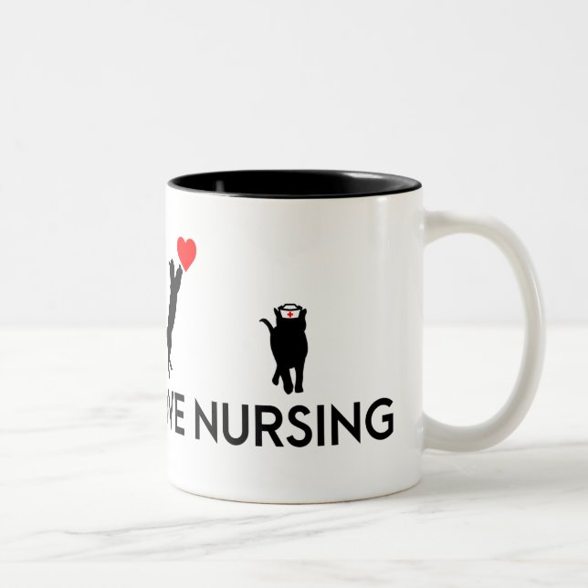 Krankenschwesterkatze - 4 niedliche Katzen Zweifarbige Tasse (Rechts)
