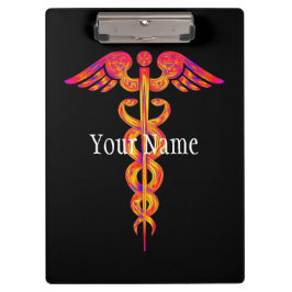 Krankenschwestermedizinischer Caduceus-buntes Klemmbrett