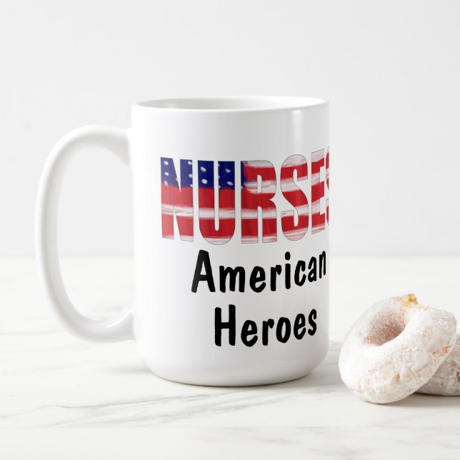 Krankenschwestern, amerikanische Helden Kaffeetasse (Mit Donut)