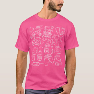 Krankenschwestern Ärzte Doodle Krankenpflege Fraue T-Shirt