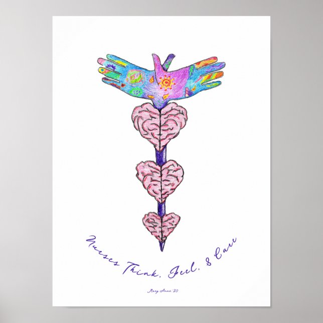 Krankenschwestern denken, fühlen und pflegen poster (Vorne)