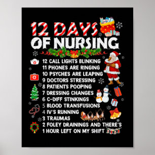 Krankenschwestern Frohe Weihnachtsspass 12 Tage Kr Poster