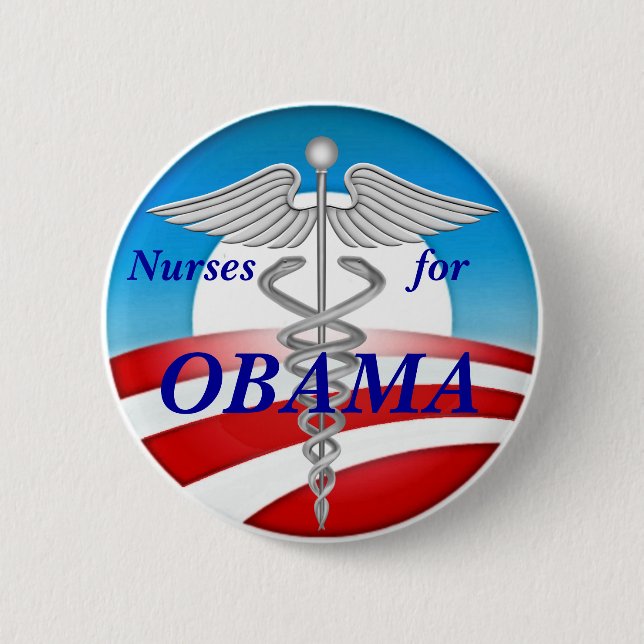 Krankenschwestern für OBAMA Button (Vorderseite)