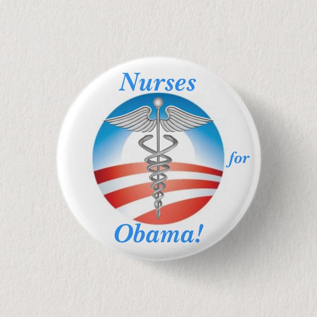 Krankenschwestern für Obama! Button (Vorderseite)