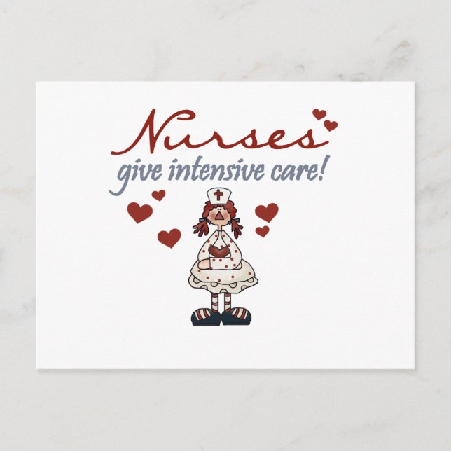 Krankenschwestern geben intensive Pflege T - Shirt Postkarte (Vorderseite)