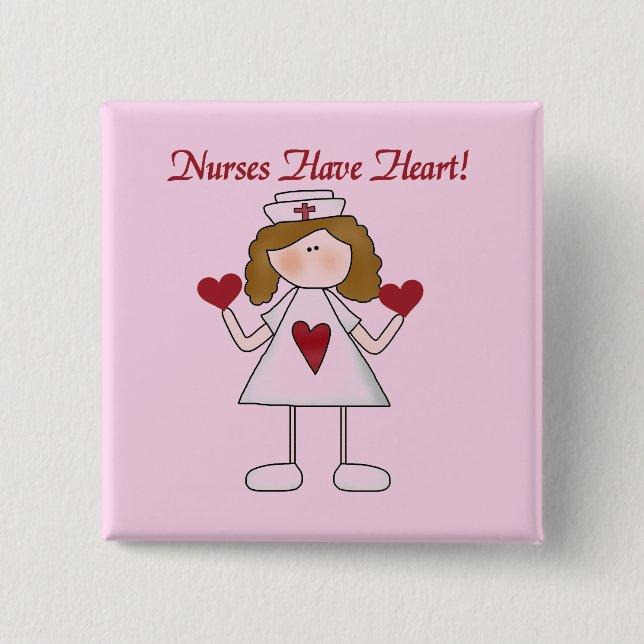 Krankenschwestern haben Herz-T-Shirts und Geschenk Button (Vorderseite)