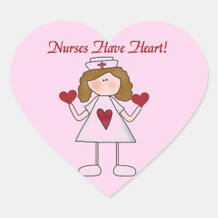 Krankenschwestern haben Herz-T - Shirts und Herz-Aufkleber