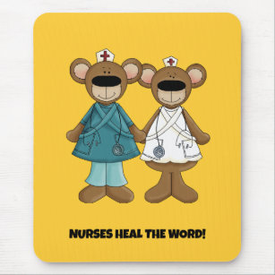 Krankenschwestern heilen die Welt. Niedliche Teddy Mousepad