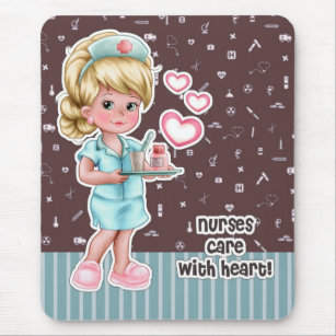 Krankenschwestern kümmern sich um das Herz. Niedli Mousepad