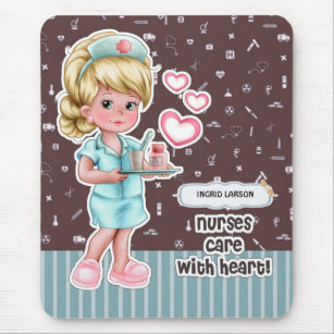 Krankenschwestern kümmern sich um das Herz. Wertst Mousepad