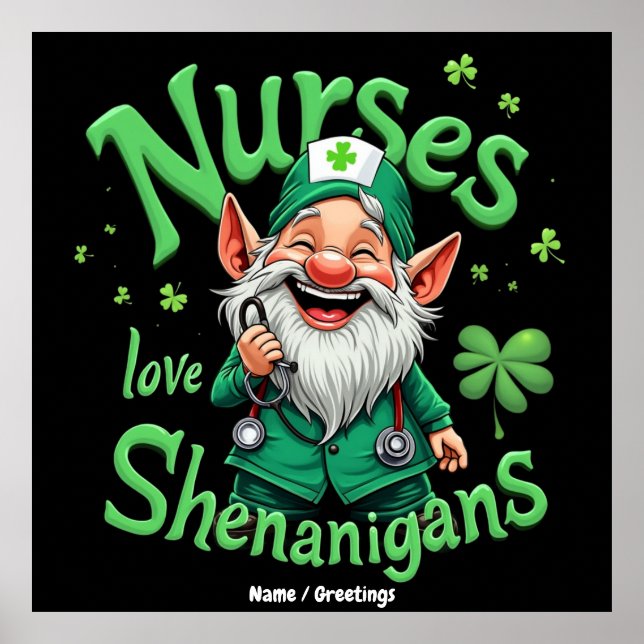 Krankenschwestern lieben Schabernack – St. Patrick Poster (Vorne)