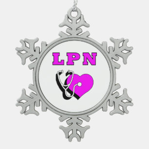 Krankenschwestern LPN Schneeflocken Zinn-Ornament