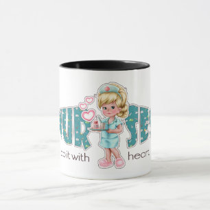 Krankenschwestern machen das mit Herz. Geschenk fü Tasse