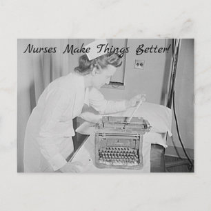 Krankenschwestern machen die Dinge besser Vintage- Postkarte