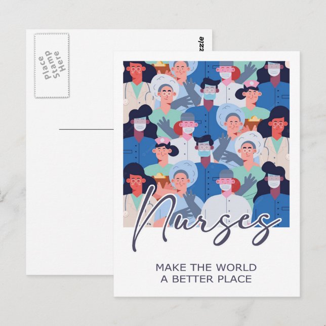 Krankenschwestern machen die Welt zu einem bessere Postkarte (Vorne/Hinten)