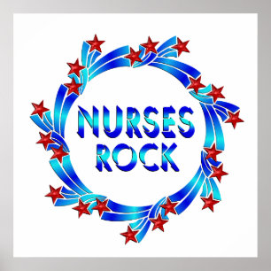 Krankenschwestern schaukeln rote Sterne Poster