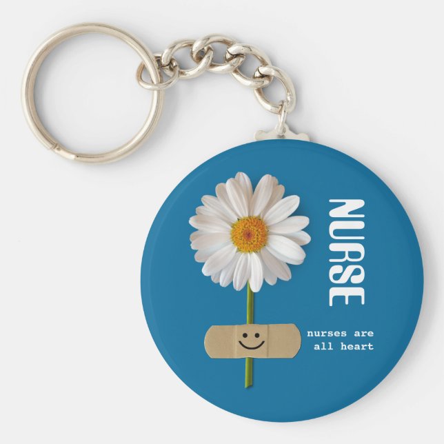 Krankenschwestern sind alle Herz. Lächelnd Daisy G Schlüsselanhänger (Vorne)