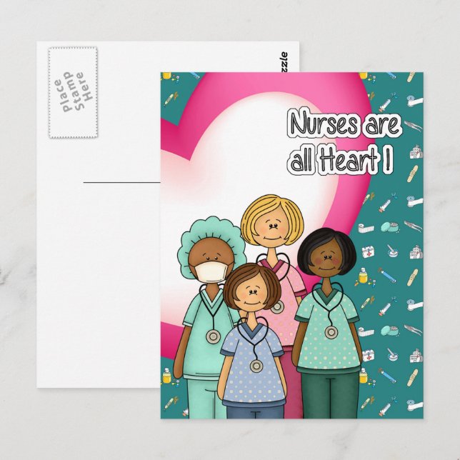 Krankenschwestern sind alle Herz Postkarte (Vorne/Hinten)