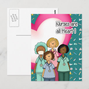 Krankenschwestern sind alle Herz Postkarte