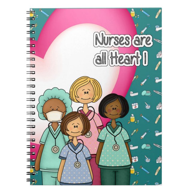 Krankenschwestern sind alle Herzgeschenke Notizblock (Vorderseite)