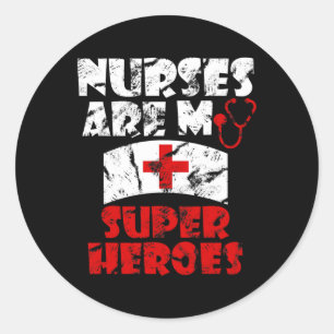 Krankenschwestern sind meine Super-Helden Funny Runder Aufkleber