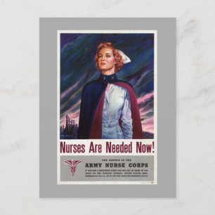 Krankenschwestern werden jetzt benötigt - Vintage- Postkarte
