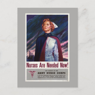 Krankenschwestern werden jetzt benötigt - Vintage- Postkarte
