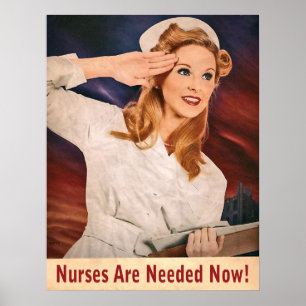 Krankenschwestern werden jetzt gebraucht, alte Kri Poster