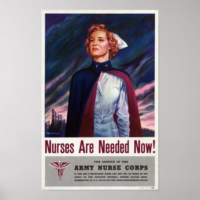 Krankenschwestern werden jetzt gebraucht - Vintage Poster (Vorne)