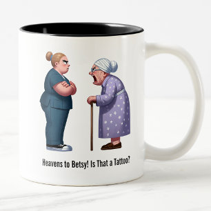 Krankenversicherung mit Feisty Granny Zweifarbige Tasse