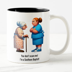 Krankenversicherung mit Feisty Granny Zweifarbige Tasse
