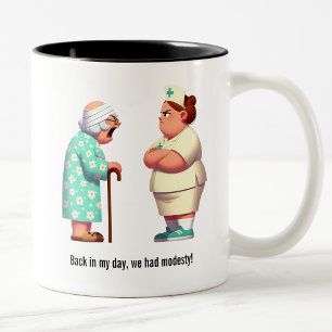 Krankenversicherung mit Feisty Granny Zweifarbige Tasse