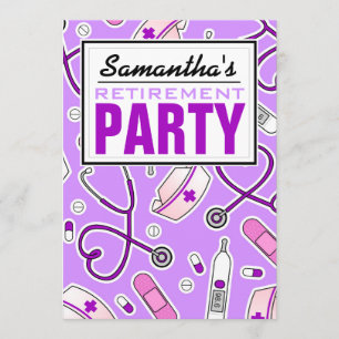 Krankenversicherung Party Lila Einladung