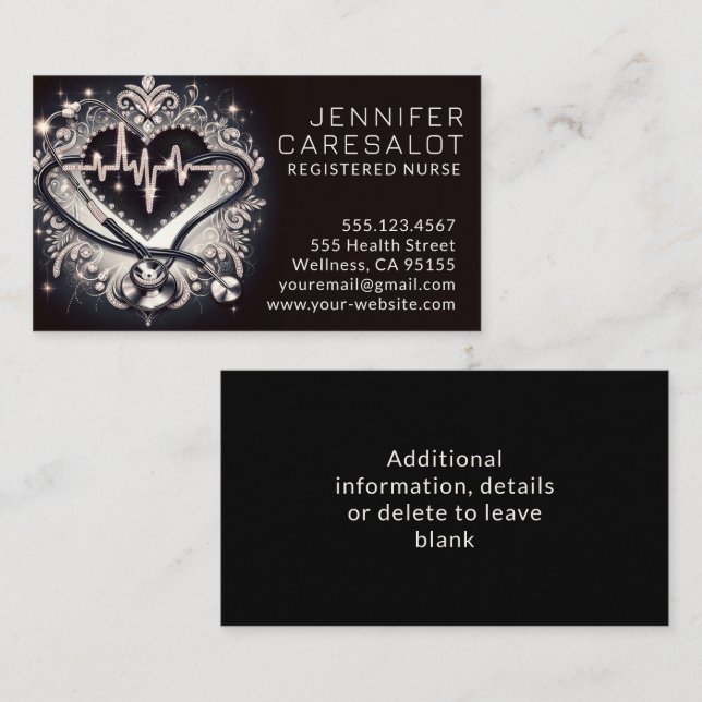 Krankenversicherung RN, LVN, LPN, Karrierekarte Visitenkarte (Vorne/Hinten)